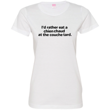Load image into Gallery viewer, WOMEN'S CAPPED SLEEVE FRENCH HOT DOG T SHIRT