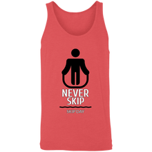Load image into Gallery viewer, NEVER SKIP LEG DAY TANK TOP funny parody SPOOF LOGO