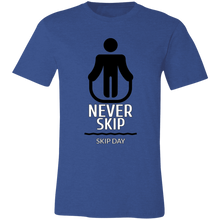 Load image into Gallery viewer, NEVER SKIP LEG DAY T SHIRT funny parody SPOOF LOGO