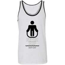 Load image into Gallery viewer, NEVER SKIP SKIP DAY TANK TOP funny parody SPOOF LOGO