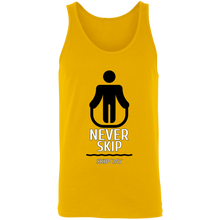 Load image into Gallery viewer, NEVER SKIP SKIP DAY TANK TOP funny parody SPOOF LOGO