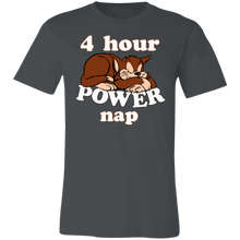 Load image into Gallery viewer, FOUR HOUR POWER CAT NAP T SHIRT CARTOON IMAGE