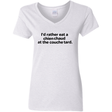 Load image into Gallery viewer, V NECK womens FUNNY FRENCH HOT DOG T SHIRT