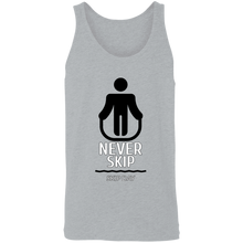 Load image into Gallery viewer, NEVER SKIP SKIP DAY TANK TOP funny parody SPOOF LOGO