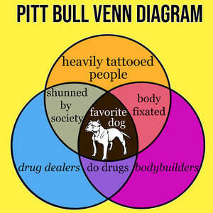 PITT BULL VENN DIAGRAM T SHIRT