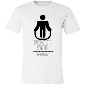 NEVER SKIP LEG DAY T SHIRT funny parody SPOOF LOGO