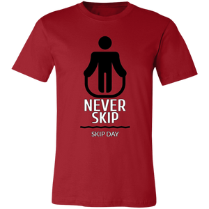 NEVER SKIP LEG DAY T SHIRT funny parody SPOOF LOGO