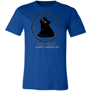 ROYAL BLUE FUNNY CAT DOESN'T RESPECT ME T SHIRT