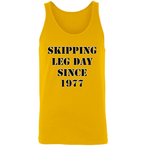 SKIPPING LEG DAY TANK TOP FUNNY parody SPOOF YEAR