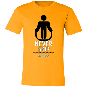 NEVER SKIP LEG DAY T SHIRT funny parody SPOOF LOGO