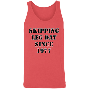 SKIPPING LEG DAY TANK TOP FUNNY parody SPOOF YEAR