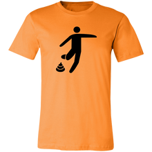 Load image into Gallery viewer, ORANGE STICK MAN T SHIRT KICKING POOP
