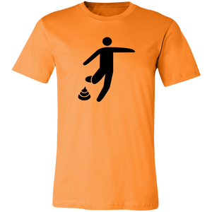 ORANGE STICK MAN T SHIRT KICKING POOP