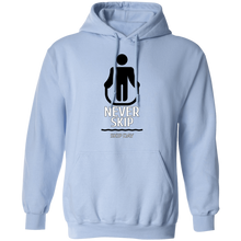 Load image into Gallery viewer, NEVER SKIP LEG DAY HOODIE funny parody SPOOF LOGO sweatshirt
