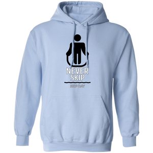 NEVER SKIP LEG DAY HOODIE funny parody SPOOF LOGO sweatshirt