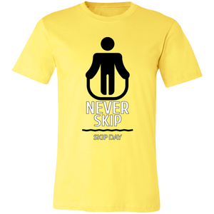 NEVER SKIP LEG DAY T SHIRT funny parody SPOOF LOGO